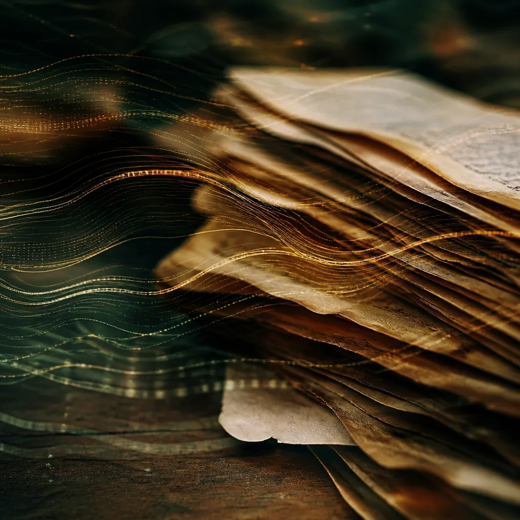 Data streams blended with notes